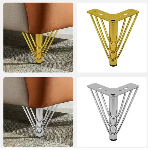 Design High Quality Europe Style Furniture Hardware Black Modern Metal Golden Furniture Accessories Bed Sofa Legs