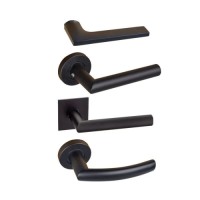 Doorplus Simple Line Return Spring Lever Door Handle Stainless Steel Tube Matt Black Interior Door Handles